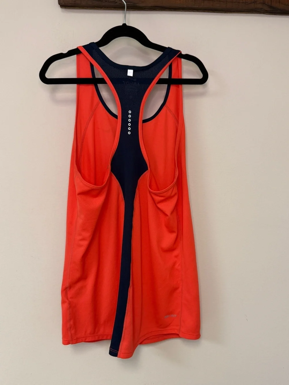 Nike: Women's Orange & Navy Dri-Fit Racerback Tank, Size M